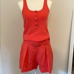 Banana Republic Coral Sleeveless Top and Shorts Set